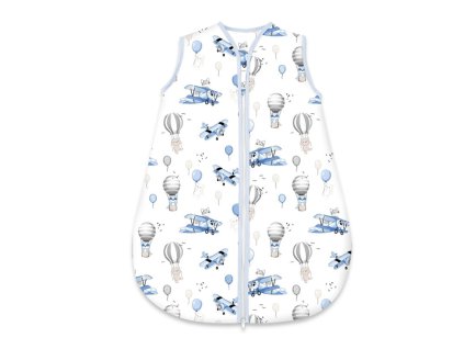 spaci vak bavlna celorocni na zip 74 cm letadla a balon modra