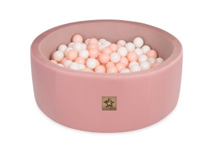 bazen pro deti 90x30 cm velvet 200 balonku pudrovy