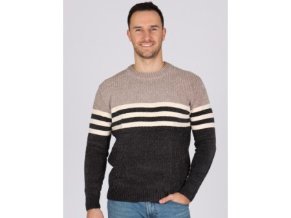 Pánský svetr PERUN béžovo/šedý (Velikost XL)