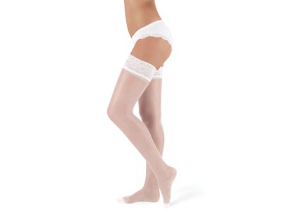 Samodržící punčochy SILVANA 111 bílé (Velikost 25)