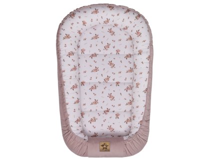 hnizdecko pro miminko premium flowers oboustranne pudrove ruzova