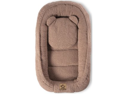 oboustranne hnizdecko s polstarkem teddy boucle hnede