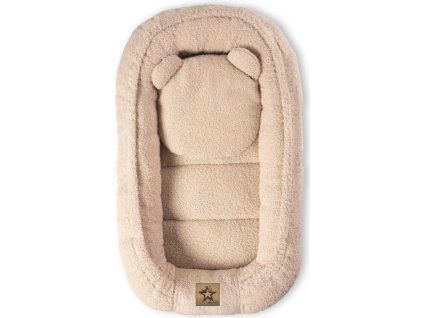 oboustranne hnizdecko s polstarkem teddy boucle bezove