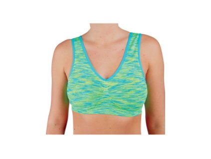 Dámská sportovní podprsenka FLO zelená/melír (Velikost L/XL)