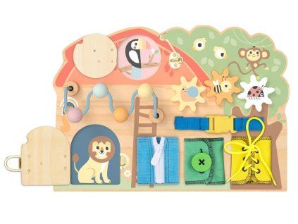 montessori activity board domecek se zviratky