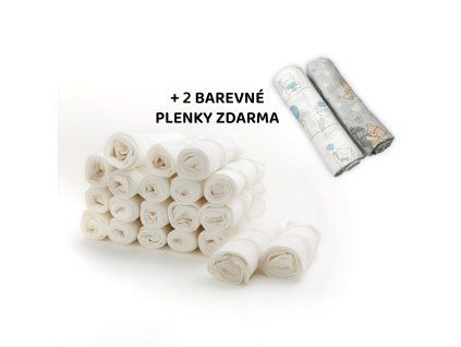 kvalitni bavlnene pleny tetra basic 80x80cm 20ks v bal 2 ks zdarma