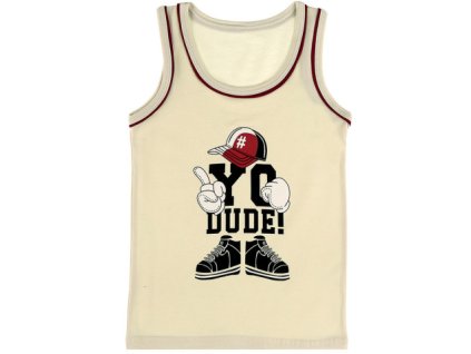 Chlapecký nátělník se širokými ramínky C písková (Velikost 122)