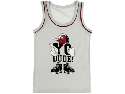 Chlapecký nátělník se širokými ramínky C sv.šedá (Velikost 122)