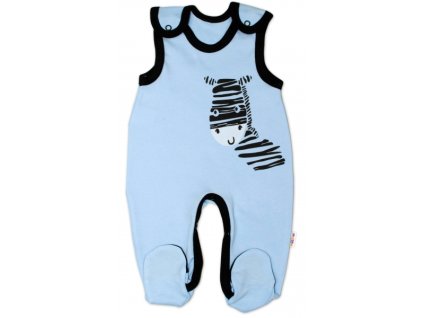 Kojenecké bavlněné dupačky Baby Nellys, Zebra - modré