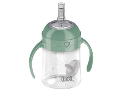 nevylevaci hrnicek s brckem a zavazim lovi straw cup 150 ml zeleny