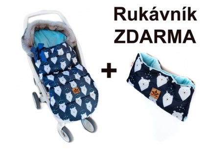 146073 271089 detsky fusak maxi premium winter bear rukavnik granatovy 110x50cm baby nellys