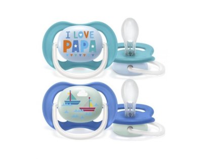 Dudlík Ultra Air Animals, 6-18m - I Love Papa Avent, modrý