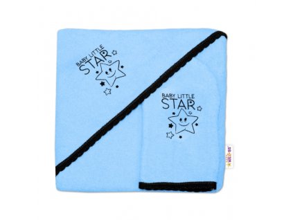 104473 176149 detska osuska s kapuci zinka baby little star baby nellys roz 80 x 80 cm modra