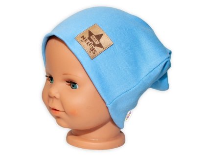 Dětská funkční čepice s dvojitým lemem - sv. modrá (Velikost 110 (4-5r))