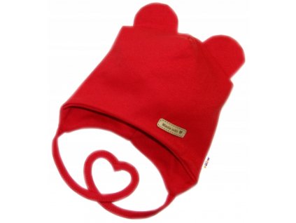 Čepička na zavazování, bavlna, Little Teddy, Baby Nellys, červená (Velikost koj oblečení 50/56 (0-2m))