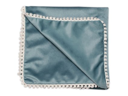 detska deka velvet oboustranna s ozdobnym lemovanim baby nellys 100 x 75 cm zelena