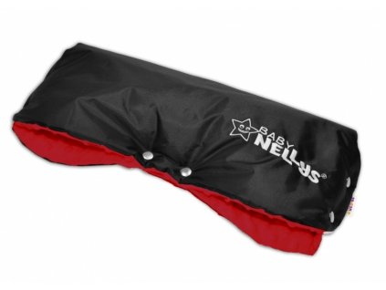 Rukávník ke kočárku Baby Nellys ® minky - červená/černý