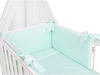 Luxusní 3-dílná sada Mantinel s povlečením Royal Baby - mátová (Velikost povlečení 120x90)