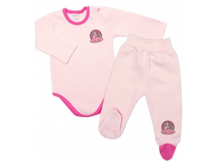 2-dílná sada G-baby body dl. rukáv + polodupačky Pony Farm, růžová, vel. 68 (Velikost koj oblečení 68 (3-6m))
