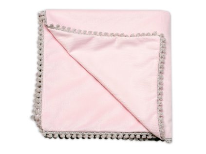 detska deka velvet oboustranna s ozdobnym lemovanim baby nellys 100 x 75 cm sv ruzova