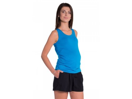 Be MaaMaa Top/tílko nejen pro těhotné - tyrkysová (Velikosti těh moda S/M)