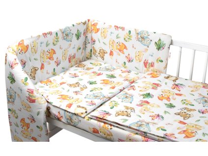 Mantinel s povlečením Premium, 3D sada, Cute Animals - bílá, 120x90 cm (Velikost povlečení 120x90, Rozměry polštáře 40 x 60, Rozměry přikrývky 120 x 90)