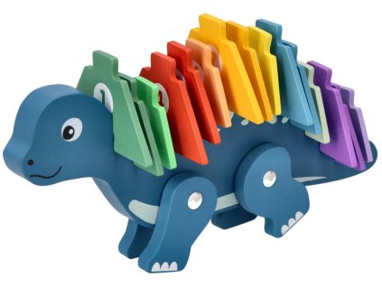 edukacni hracka puzzle s cisly dinosaurus modry