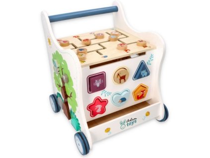drevene detske choditko pro miminko 5v1 lesni zviratka adam toys
