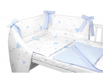 Mantinel s povlečením 3D bavlněná sada, I love Boy, 120x90 cm Baby Nellys, modrý/bílý (Velikost povlečení 120x90)