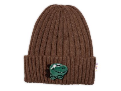 detska zimni cepice dino baby nellys hneda vel 48 54 cm