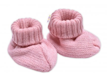 Pletené botičky/capáčky STAR Hand Made Baby Nellys, pudrově růžové (Velikost koj oblečení 56/62 (0-3m))