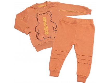 Tepláková souprava Bear 2D, bavlna, hnědá