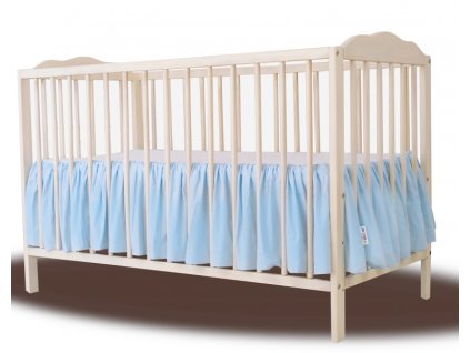 Baby Nellys Bavlněný volánek pod matraci - sv. modrý (Rozměry 120x60)