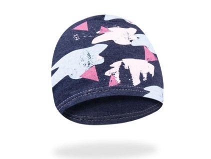 Bavlněná čepička YO ! Izabela - jeans (Velikost koj oblečení 116 (5-6r))