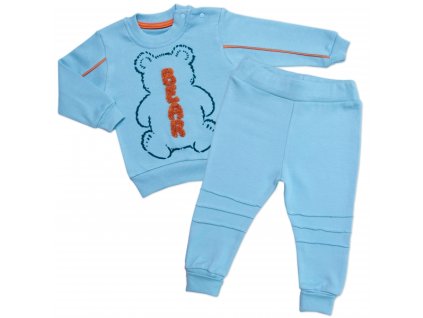 Tepláková souprava Bear 2D, bavlna, modrá