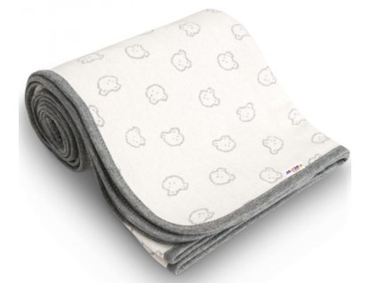 129418 227234 baby nellys celorocni bavlnena decka medvidek 100 x 120 cm seda