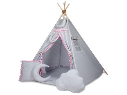 stan pro deti typi vybava sedy s ruzovymi bambulkami