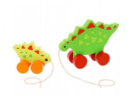 144328 265879 edukacni drevena tahaci hracka 2 dinosauri trefl zelena
