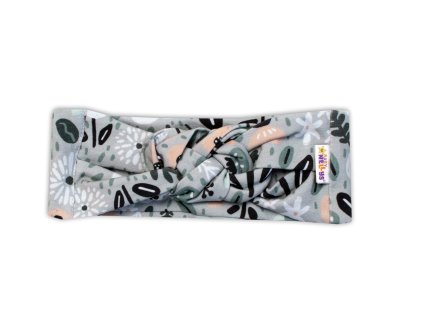 Hand Made Dvouvrstvá proplétaná čelenka Palouček, mátová (Velikost 56/62 (0-3m))