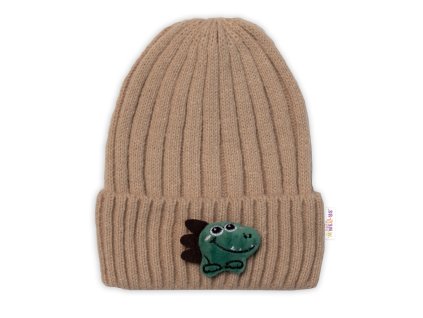 detska zimni cepice dino baby nellys cappuccino vel 48 54 cm