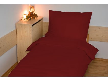 Prodloužené povlečení bavlna UNI 140x220, 70x90cm vínové (Zapínání nitěný knoflík)