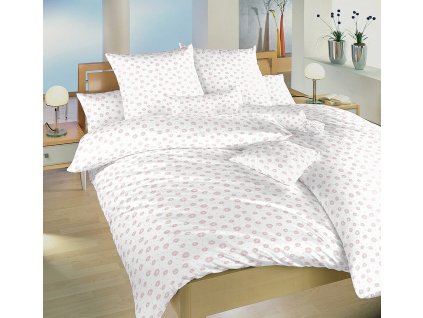 Povlečení krep Anežka pudrová na bílém (Varianta Povlečení krep Anežka pudrová na bílém 140x200, 70x90 cm)