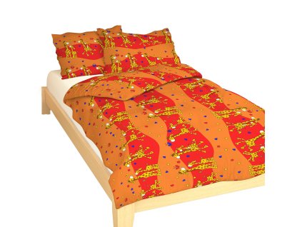 Povlečení krep do postýlky Žirafa červená (Varianta Povlečení krep do postýlky Žirafa červená 90x130, 45x60 cm)