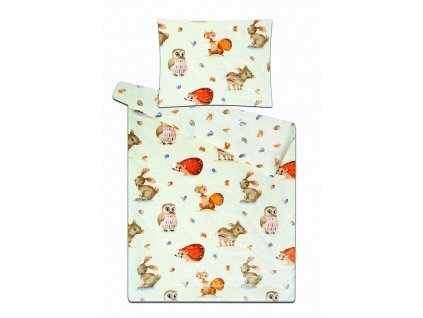 Povlečení mikroflanel do postýlky Zvířátka v lese (Varianta Povlečení mikroflanel do postýlky Zvířátka v lese 90x135, 40x60 cm)