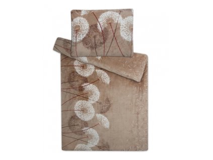 9210 1 povleceni mikroflanel pampeliska cokolada svetle hneda dadka vracov