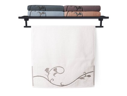 Ručník a osuška Terry 036 Floral Dance 500 g/m2 (Varianta Osuška Terry Floral Dance 036 bílá 70x140 cm)