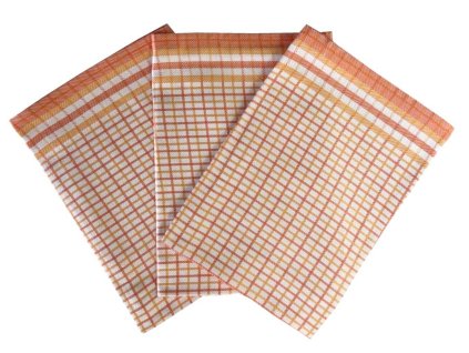 1965 kuchynske uterky 3ks bambus kostka mala oranzova dadka vracov