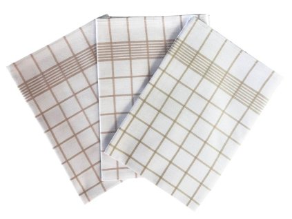 7923 kuchynske uterky 3ks negativ egyptska bavlna bila bezova dadka vracov