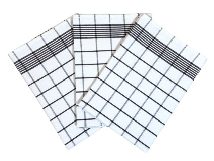 2415 kuchynske uterky 3ks bila tmave hneda dadka vracov