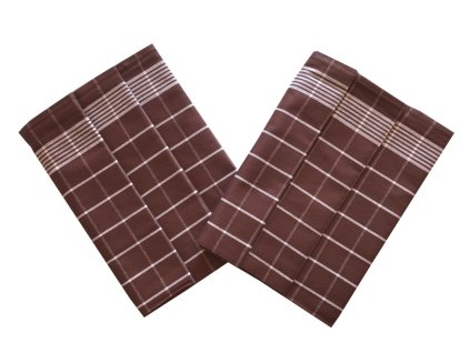 Utěrka Pozitiv Egyptská bavlna tmavě hnědá/bílá 3 ks (Varianta Utěrka Pozitiv Egyptská bavlna 50x70 cm tmavě hnědá/bílá 3 ks, Značka Dadka)